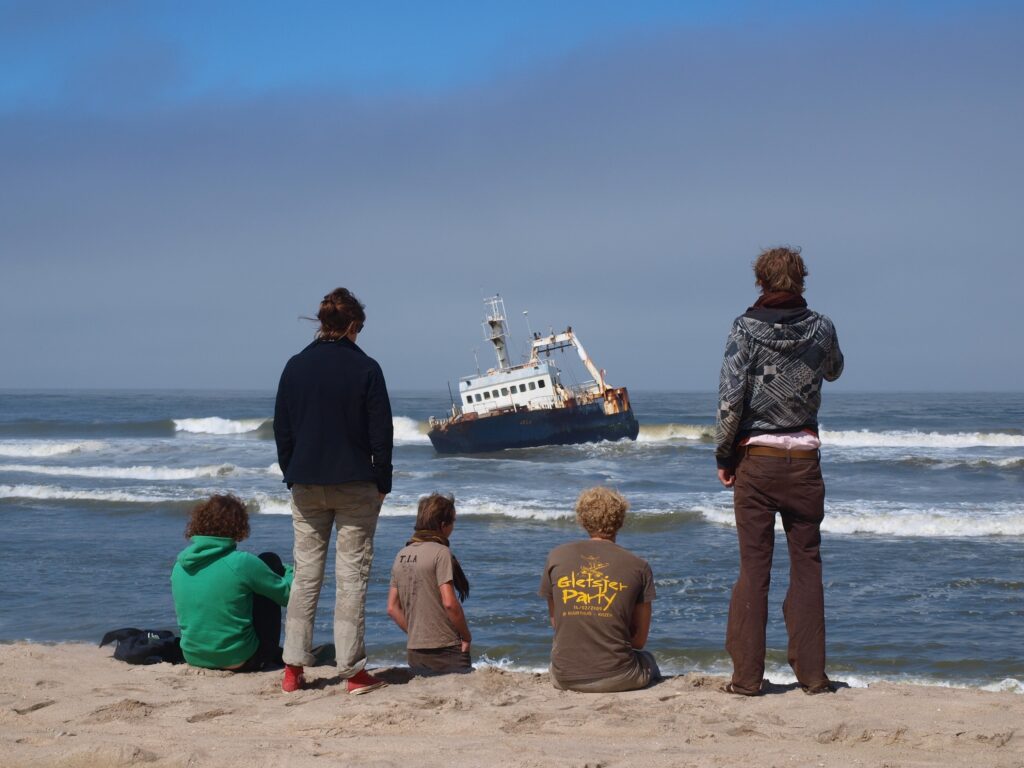 Our colleague Wim at Skeleton Bay, Namibia